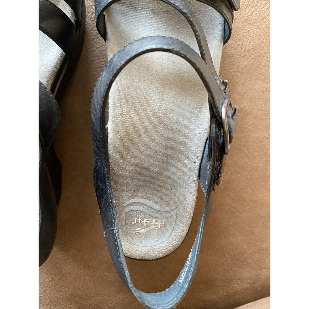 Dansko Sacha Black Leather Adjustable Straps Comfort Sandal Women EU 39 US 8.5/9 - Picture 7 of 10